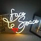 Face Space Line Art Neon Sign