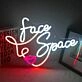 Face Space Line Art Neon Sign