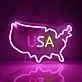 USA Map Neon Sign