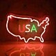 USA Map Neon Sign