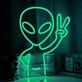 Alien Peace Sign Neon Sign