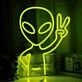 Alien Peace Sign Neon Sign