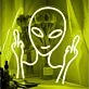 Alien Taunting Gesture Neon Sign