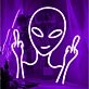 Alien Taunting Gesture Neon Sign