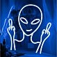 Alien Taunting Gesture Neon Sign
