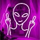 Alien Taunting Gesture Neon Sign