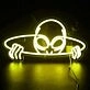 Alien in UFO Neon Sign