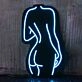 Sexy Women Back Lines Neon Black Backsplash