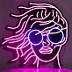 Female Headshot With Sunglasses Neon Black Backsplash