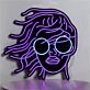 Female Headshot With Sunglasses Neon Black Backsplash