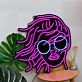 Female Headshot With Sunglasses Neon Black Backsplash
