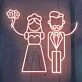 Abstract Couple Wedding Neon Sign