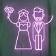 Abstract Couple Wedding Neon Sign