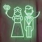 Abstract Couple Wedding Neon Sign