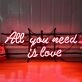 All You Need Is Love Elegant Iron Frame Neon Sign