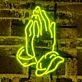 Applauding Hands Vibrant Iron Frame Neon Sign