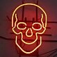 Skull Bold Iron Frame Neon Sign