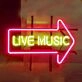 LIVE MUSIC Energetic Iron Frame Neon Sign