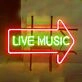 LIVE MUSIC Energetic Iron Frame Neon Sign
