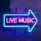 LIVE MUSIC Energetic Iron Frame Neon Sign