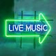 LIVE MUSIC Energetic Iron Frame Neon Sign