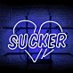 SUCKER Heart-shaped Fun Iron Frame Neon Sign