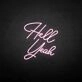 Hello yeah neon sign