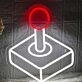 Retro Arcade Joystick Game Neon Sign