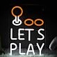 Classic Retro Arcade Joystick Let’s Play Game Neon Sign
