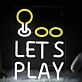 Classic Retro Arcade Joystick Let’s Play Game Neon Sign
