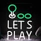 Classic Retro Arcade Joystick Let’s Play Game Neon Sign