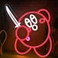 Kirby with a Katana Sword LED Neon Light