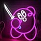 Kirby with a Katana Sword LED Neon Light