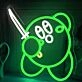 Kirby with a Katana Sword LED Neon Light