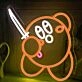 Kirby with a Katana Sword LED Neon Light