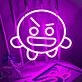 Crazy Round Monster Game Neon Sign