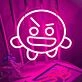 Crazy Round Monster Game Neon Sign