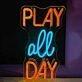 Play All Day Game Neon Sign