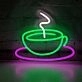 Aromatic Coffee Cup Neon Sign