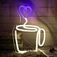 Heart Aroma Coffee Cup Neon Sign