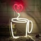 Heart Aroma Coffee Cup Neon Sign