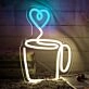 Heart Aroma Coffee Cup Neon Sign
