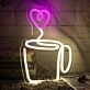 Heart Aroma Coffee Cup Neon Sign