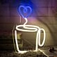 Heart Aroma Coffee Cup Neon Sign