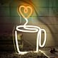 Heart Aroma Coffee Cup Neon Sign