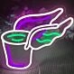 Winged Coffee Cup Neon Sign