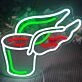 Winged Coffee Cup Neon Sign