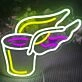 Winged Coffee Cup Neon Sign