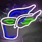 Winged Coffee Cup Neon Sign