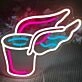 Winged Coffee Cup Neon Sign